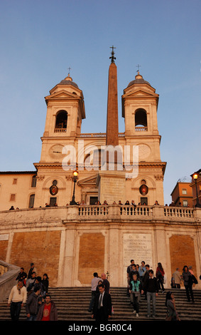 Spanish Steps, Trinita dei Monti church, Rome, Italy Stock Photo