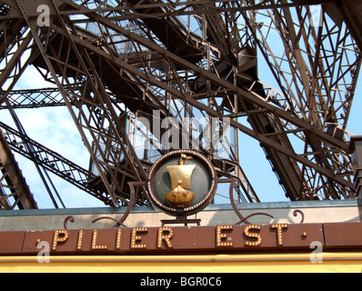 East Pillar. Eiffel Tower. Paris. France Stock Photo