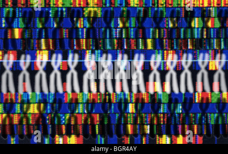 chromosomes, decoding, symbol picture, DNA-Sequence Stock Photo