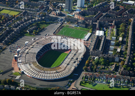 Aerial Hampden Park Football Stadium, Glasgow, Scotland, UK Stock Photo