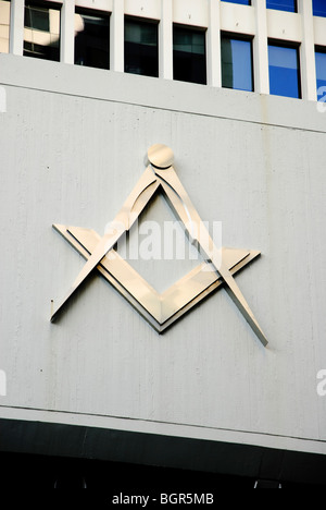 Masonic symbol. Freemason symbol. Freemasonry. Masonic compass. Stock Photo