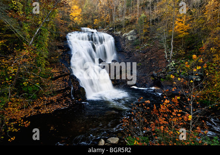 Autumn Color on Bald River Falls in Bald River Gorge Wilderness in Cherokee National Forest, Tennessee Stock Photo