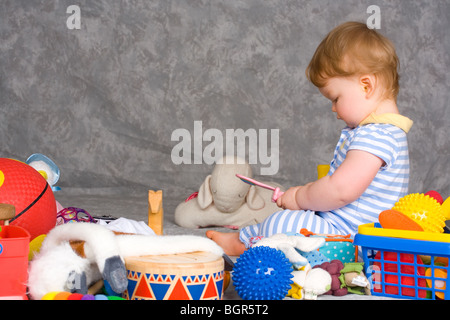 a fourteen month old baby girl Stock Photo