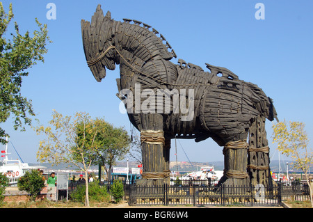 Canakkale town Trojan Horse  wooden maquette version used in the film 'Troy' Stock Photo