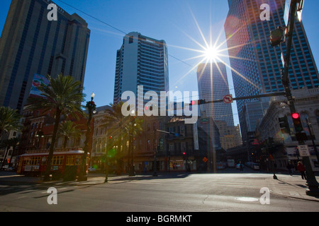 Streetcar in downtown New Orleans, LA Stock Photo