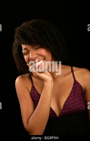 Young woman with toothache Stock Photo