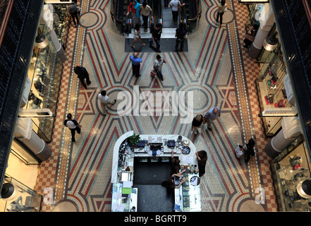 Looking down the multiple layers of the Queen Victoria Building shopping complex in Sydney. Stock Photo