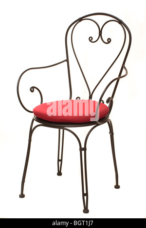 Metal chair. Material twisted wire. Isolated object on a white background. Stock Photo