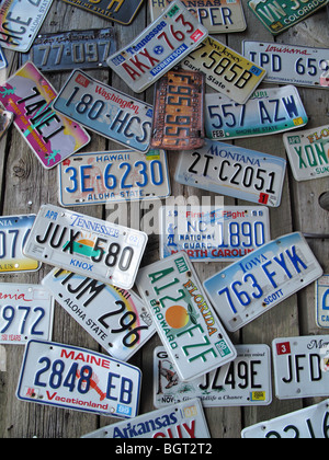 American number plates Stock Photo