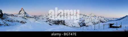 matterhorn at sunrise, panorama from rottenboden, gornergrat, zermatt ...