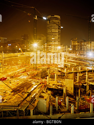 birmingham bullring construction site whilst it was being built Stock Photo