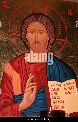 Religious Painting In The Chapel Of The Holy Spirit In Liverpool's Anglican Cathedral, Merseyside, UK Stock Photo