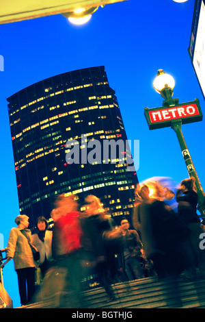 TOUR MONTPARNASSE AT NIGHT, PARIS Stock Photo