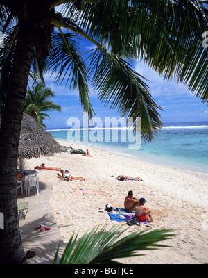 Beach view, Edgewater Resort, Rarotonga, Cook Islands, South Pacific Ocean Stock Photo