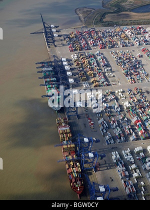 Felixstowe Port, from the Air,  Eastern England Stock Photo