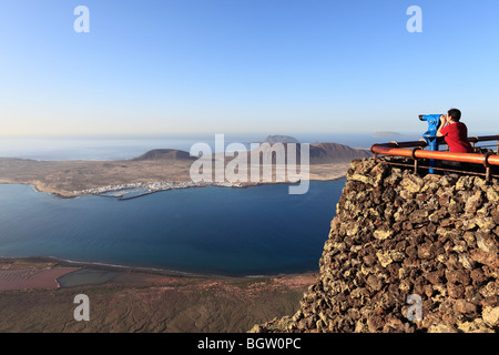 La Graciosa Island, view from Mirador del Rio, Lanzarote, Canary Islands, Spain, Europe Stock Photo