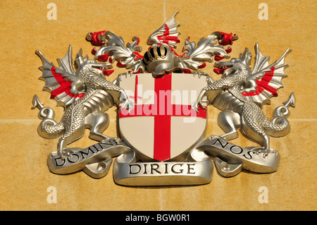 Emblem of London at the entrance to the City of London School, London, England, United Kingdom, Europe Stock Photo