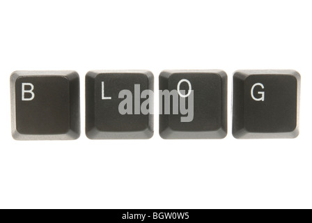 Computer keyboard keys spelling the word blog Stock Photo