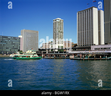 City Skyline with ferry harbor, Sydney, New South Wales, Australia Stock Photo