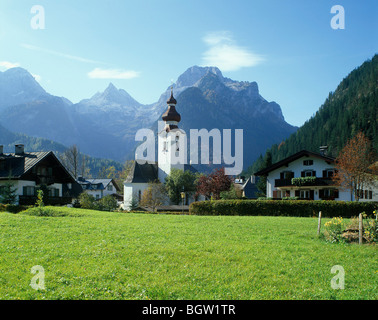 Lofer in front of the Loferer Steinberge Mountains, Salzburg State, Austria, Europe Stock Photo