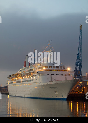 Cruise ship Boudicca berthed early evening at the City Cruise Terminal Southampton UK Stock Photo