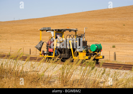 railroad maintenance vehicles in California Stock Photo