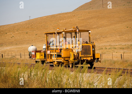 railroad maintenance vehicles in California Stock Photo