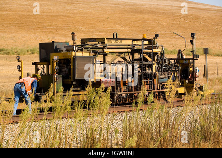 railroad maintenance vehicles in California Stock Photo