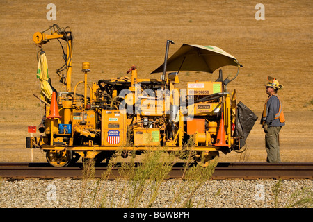 railroad maintenance vehicles in California Stock Photo