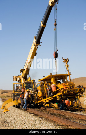 railroad maintenance vehicles in California Stock Photo