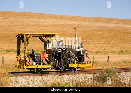 railroad maintenance vehicles in California Stock Photo