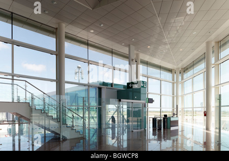 interior  detailed view of far end of main passenger terminal building tht uses natural light Stock Photo