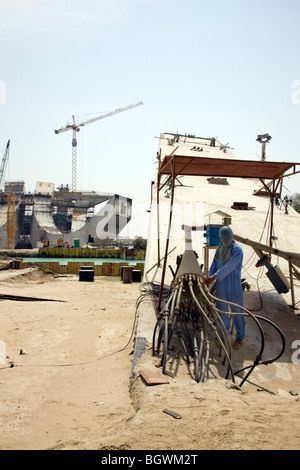 SHEIKH ZAYED BRIDGE, ABU DHABI, UNITED ARAB EMIRATES, ZAHA HADID Stock Photo