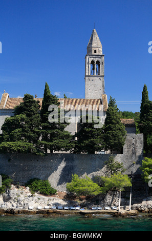 Lopud st mary's church tower clock South Dalmatia Dubrovnik Croatia Stock Photo