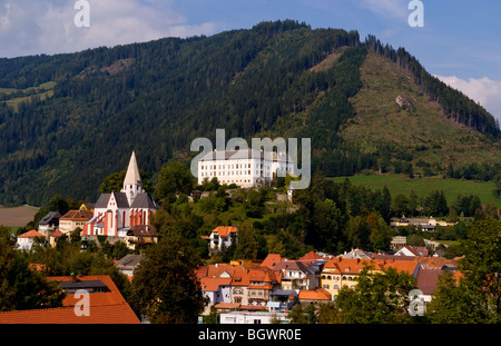 Old historical old town of Murau Austria downtown and churches Stock Photo