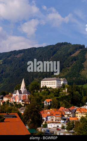 Old historical old town of Murau Austria downtown and churches Stock Photo