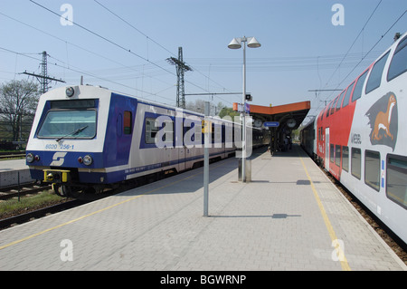 Austrian Federal Railways train set on the platform Stock Photo