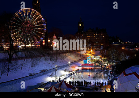 Edinburgh Christmas ice rink Princes Street Gardens Edinburgh Scotland UK Europe Stock Photo