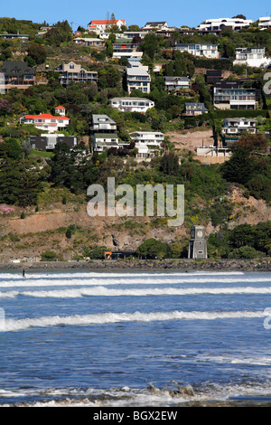 view across Sumner Bay towards the clock tower Stock Photo