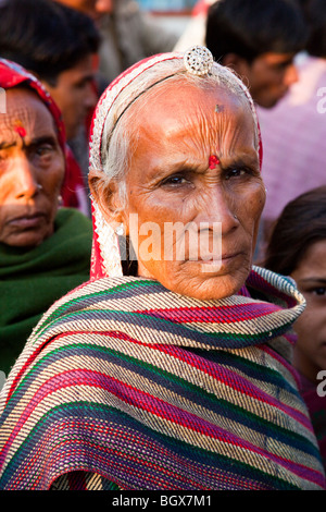 Elderly Hindu woman during the Camel Mela in Pushkar India