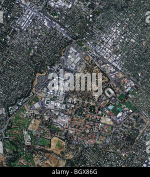 aerial map view above Stanford university Palo Alto California Stock Photo