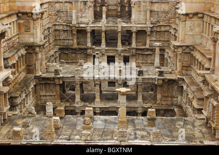 North-East View of the Stepwell at Patan Stock Photo