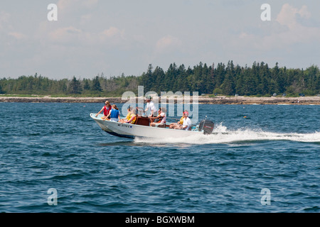 A fast ride in a Boston Whaler Stock Photo