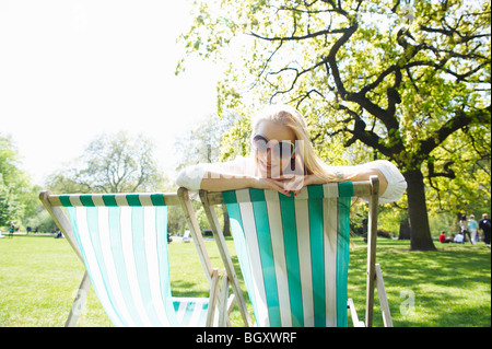 Woman in the park Stock Photo