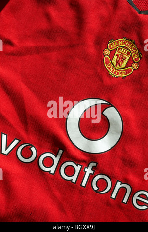 Manchester United football t-shirt sponsored by Vodafone