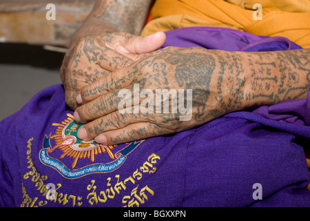 Tattoo hands monk hi-res stock photography and images - Alamy