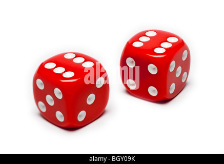 Pair of red dice Stock Photo