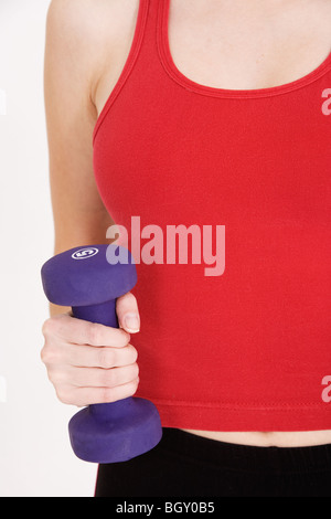 Young Caucasian woman working out Stock Photo