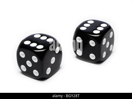 Pair of black dice Stock Photo