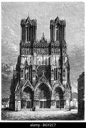 Cathedral in Reims, Gothic Stock Photo